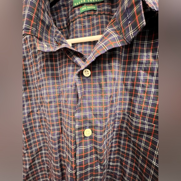 Lauren Ralph Lauren Men Dress Shirt Size 16, 32/33 Multicolor Plaid 100% Cotton - Picture 2 of 8